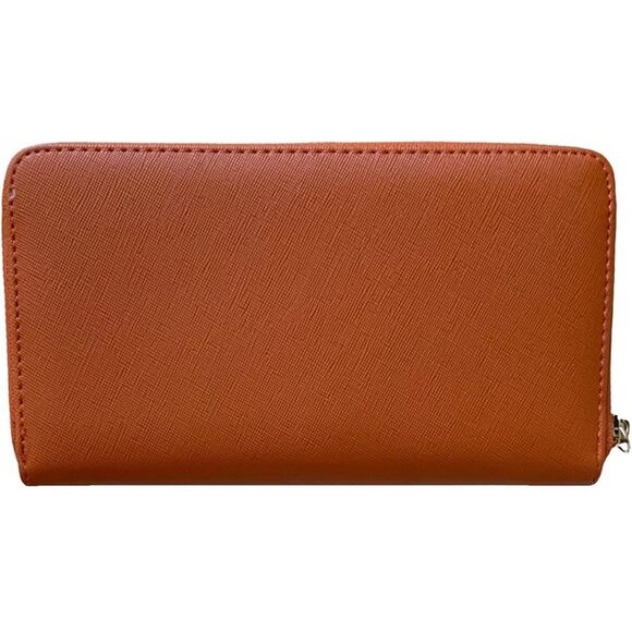 STEVE MADDEN Cognac & Gold Zip Around Wristlet Case Wallet. NWT - Picture 9 of 10